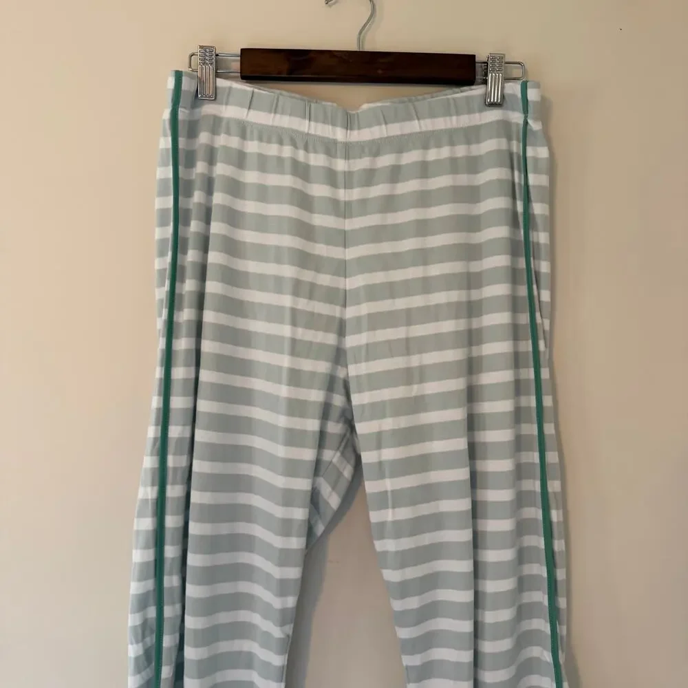 Lake Striped Pajama Set Long Sleeve Top and Pants 100% Pima Cotton Size Medium - Picture 4 of 13